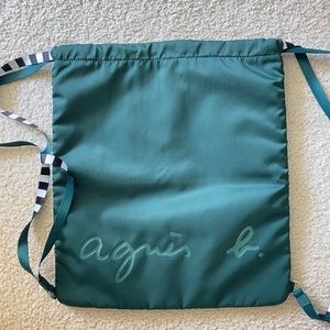 Agnes B. Voyage Drawstring Backpack Bag Green